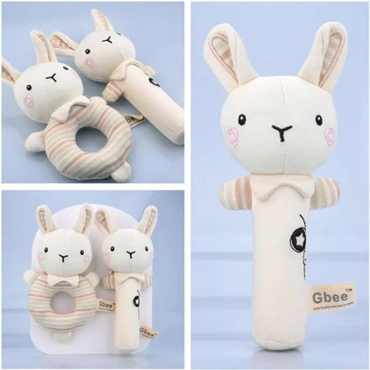 Organic Cotton Baby Hand Rattle – Montessori Sensory Toy for Infants