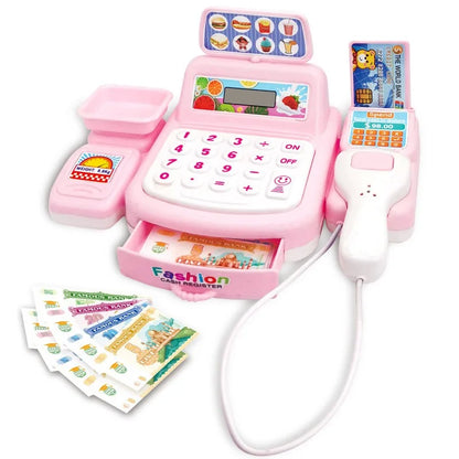 Montessori Supermarket Cash Register Toy with Lights & Sounds – Interactive Pretend Play for Kids