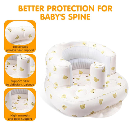 Inflatable Baby Seat with Built-in Air Pump – Soft Sofa Chair for Babies 3–36 Months, Learning to Sit, Feeding & Play