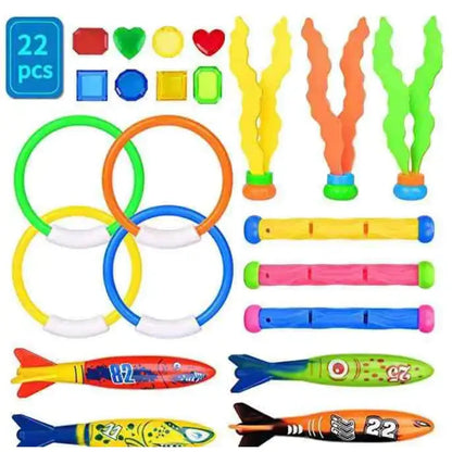 Swimming & Diving Pool Toys Set – Fun Fish, Dolphin & Water Diamonds for Kids