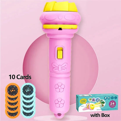 Cartoon Projection Flashlight with 80 Patterns – Creative Bedtime Story Projector for Kids