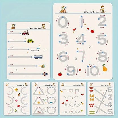 Montessori Tracing Workbook for Toddlers – Reusable Writing & Drawing Practice Book