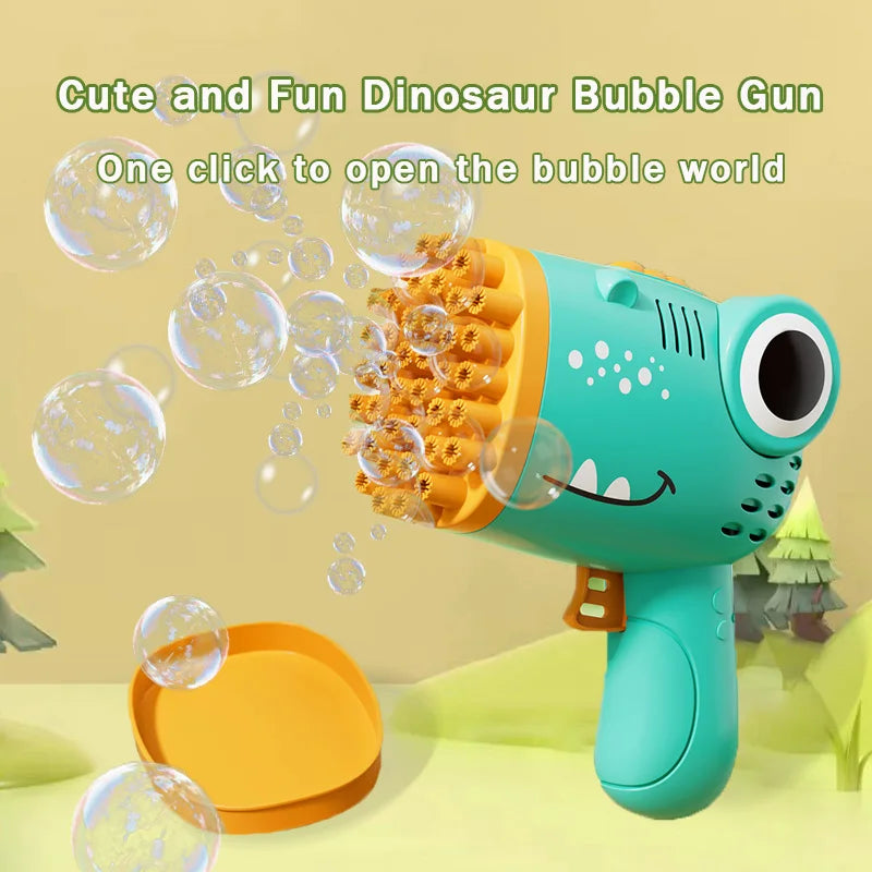 Montessori-Inspired 40-Hole Dinosaur Bubble Maker for Outdoor Fun