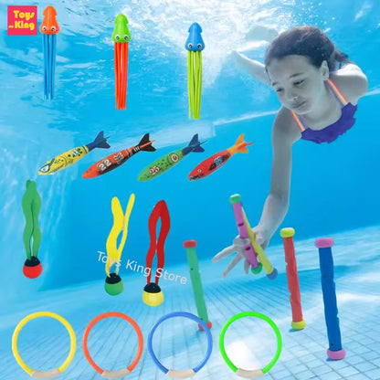 Swimming & Diving Pool Toys Set – Fun Fish, Dolphin & Water Diamonds for Kids
