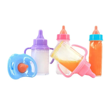 Baby Doll Feeding Bottle & Pacifier Set – Milk & Juice Accessories for Doll Play