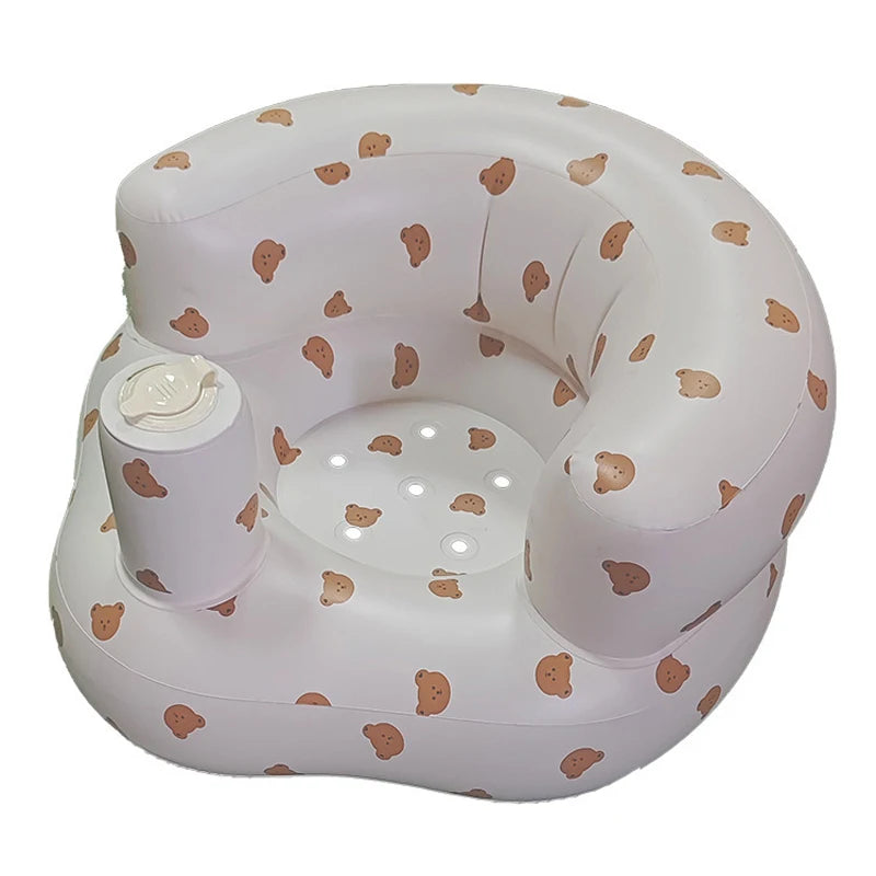 Inflatable Baby Seat with Built-in Air Pump – Soft Sofa Chair for Babies 3–36 Months, Learning to Sit, Feeding & Play