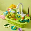 Kids Kitchen Sink Toy with Running Water – Pretend Play Dishwasher & Cooking Set