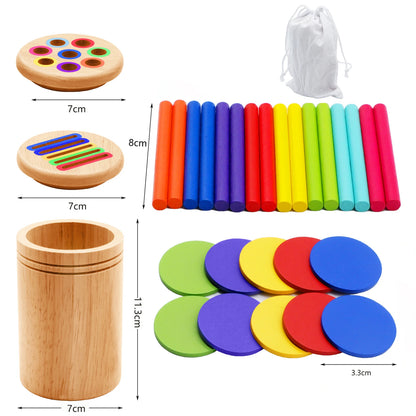 Wooden Montessori Colour Sorting & Balance Toy for Kids – Fine Motor Skills & Early Maths Learning