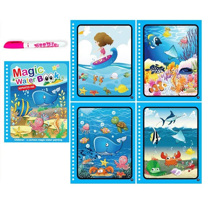 Reusable Water Drawing Book with Magic Pen – Montessori Educational Toy for Toddlers
