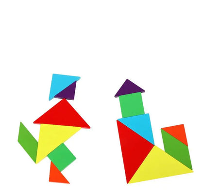 Montessori Wooden Tangram Puzzle Book – Magnetic Travel Toy for Kids