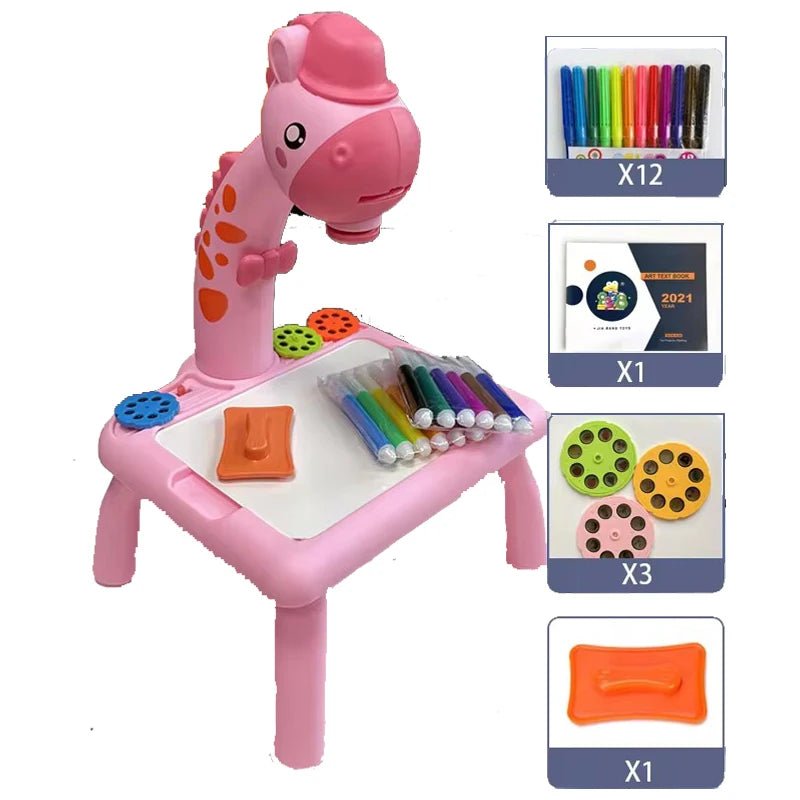 Montessori Projector Drawing Table Toy – Educational Painting & Learning Set for Children