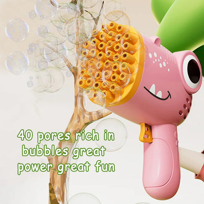 Montessori-Inspired 40-Hole Dinosaur Bubble Maker for Outdoor Fun