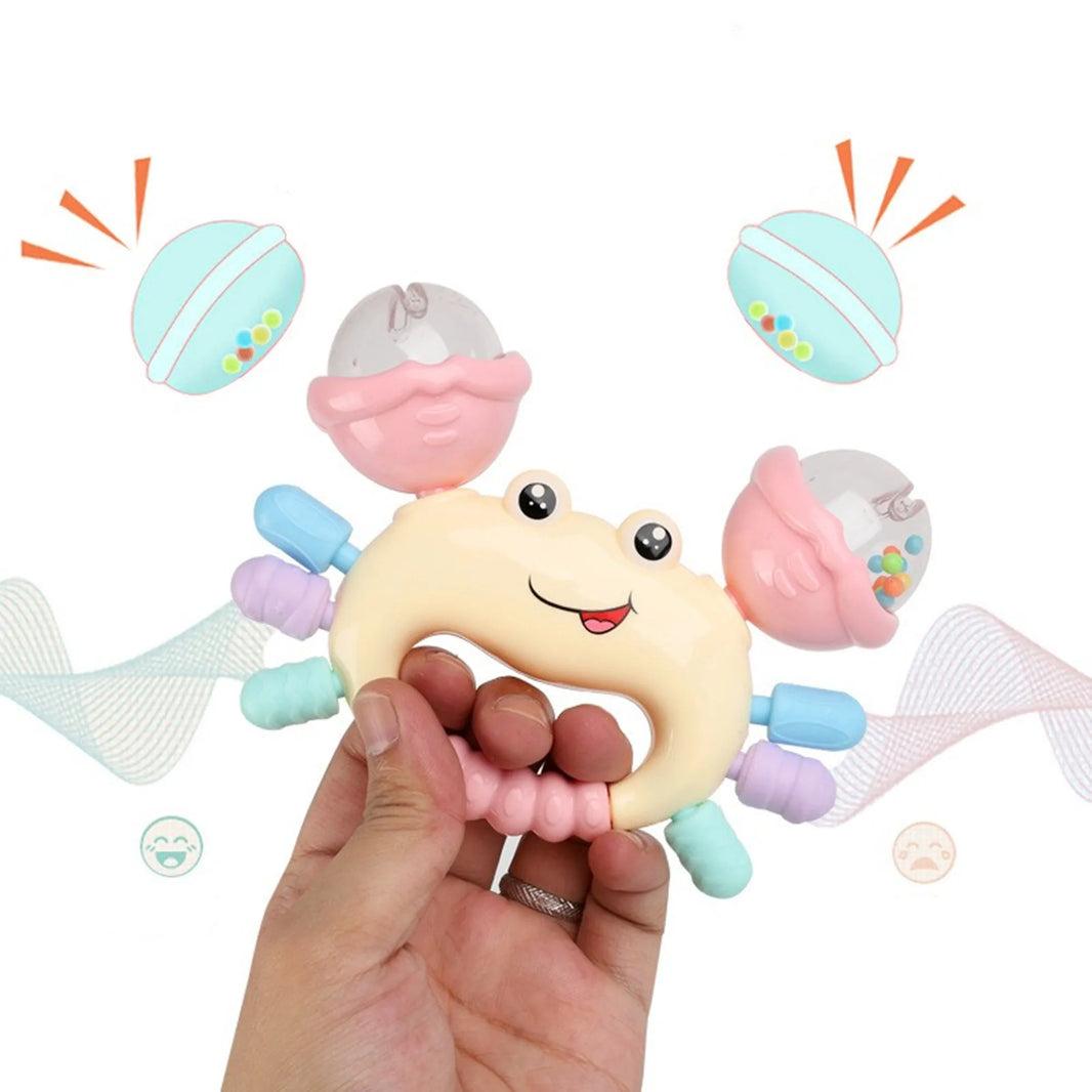 Montessori Crab Rattle Toy for Babies Sensory Teether & Early Development Play (0–36 Months)