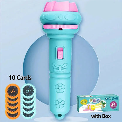Cartoon Projection Flashlight with 80 Patterns – Creative Bedtime Story Projector for Kids
