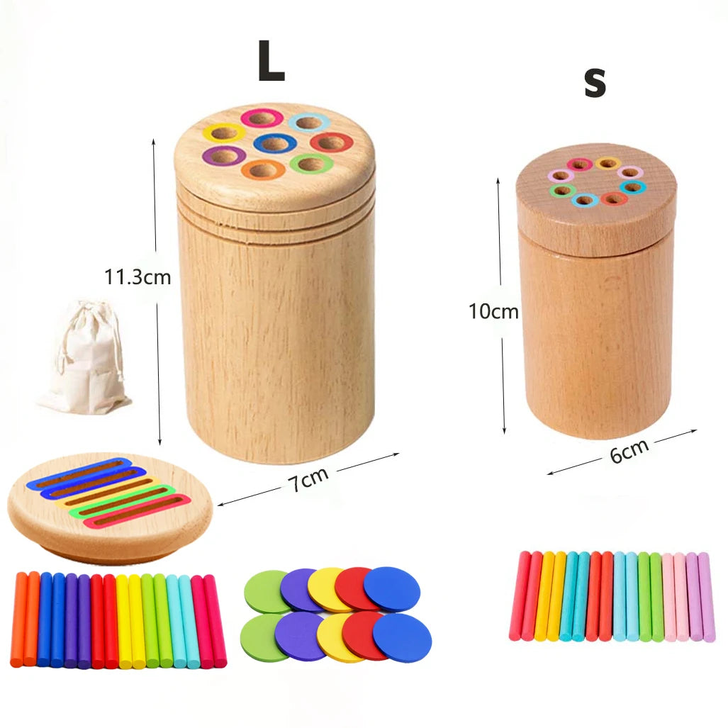 Wooden Montessori Colour Sorting & Balance Toy for Kids – Fine Motor Skills & Early Maths Learning