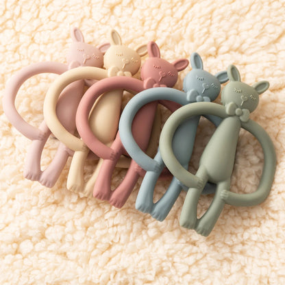 Cartoon Rabbit Silicone Teether for Babies and Toddlers – Safe, BPA-Free Chewing Toy