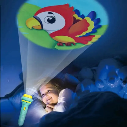 Cartoon Projection Flashlight with 80 Patterns – Creative Bedtime Story Projector for Kids