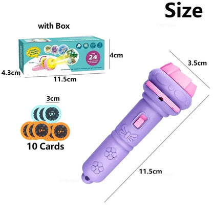 Cartoon Projection Flashlight with 80 Patterns – Creative Bedtime Story Projector for Kids
