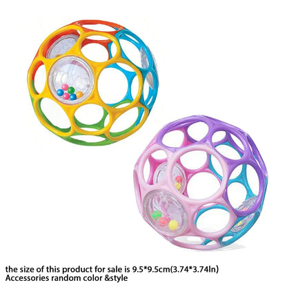 Soft Montessori Baby Grasping Rattle Ball with Bell – Sensory Learning Toy for Infants