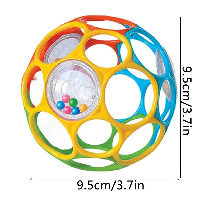 Soft Montessori Baby Grasping Rattle Ball with Bell – Sensory Learning Toy for Infants