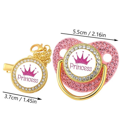 Crown Silicone Baby Pacifier Clip & Teether – BPA Free Dummy Chain for Newborns & Toddlers