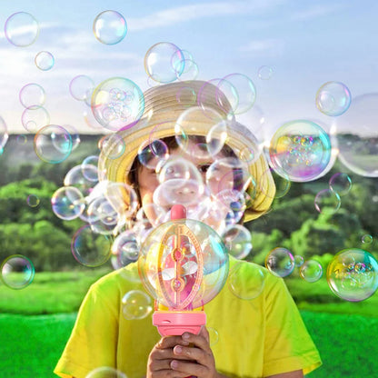 Electric Bubble Machine Gun – Automatic Soap Blower Toy for Kids Outdoor Party Fun