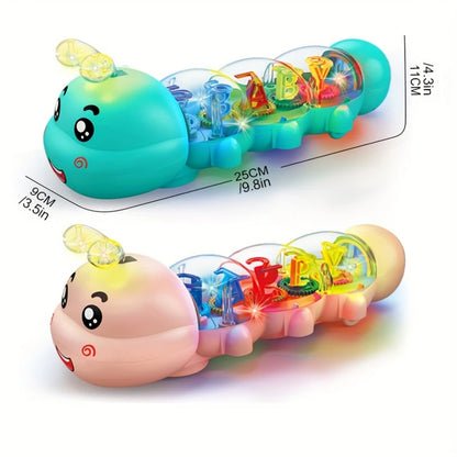 Cute Caterpillar Baby Crawling Toy with Lights, Music & Learning Design – Montessori Sensory Play