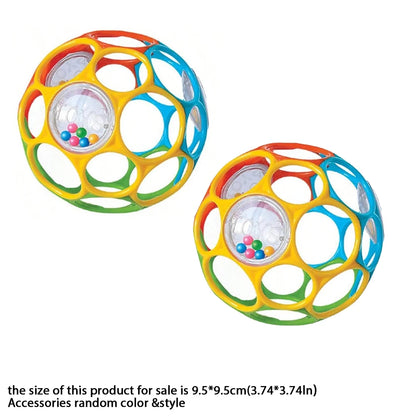 Soft Montessori Baby Grasping Rattle Ball with Bell – Sensory Learning Toy for Infants