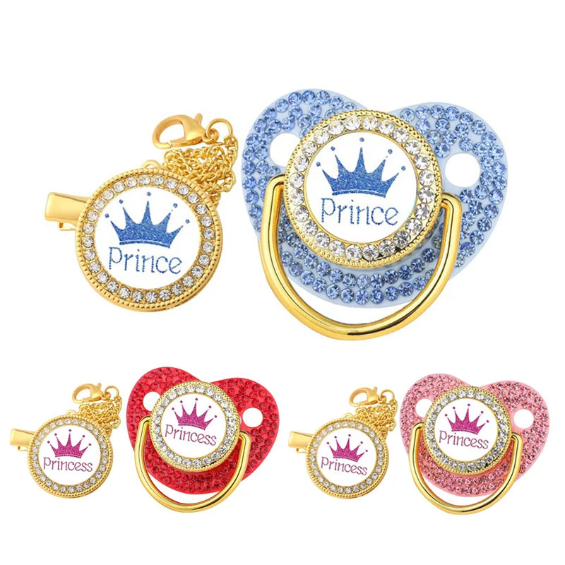 Crown Silicone Baby Pacifier Clip & Teether – BPA Free Dummy Chain for Newborns & Toddlers