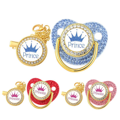 Crown Silicone Baby Pacifier Clip & Teether – BPA Free Dummy Chain for Newborns & Toddlers