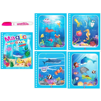 Reusable Water Drawing Book with Magic Pen – Montessori Educational Toy for Toddlers