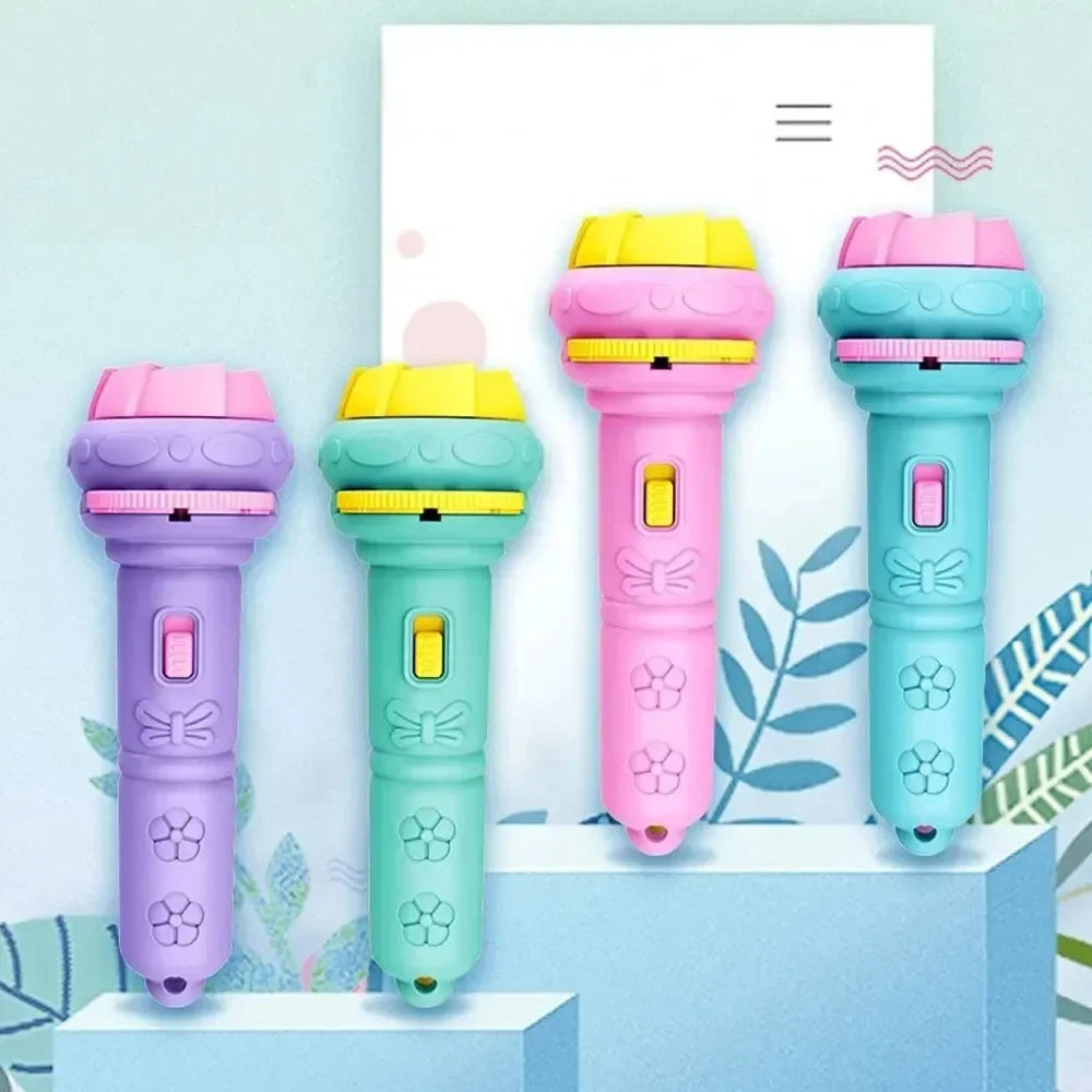 Cartoon Projection Flashlight with 80 Patterns – Creative Bedtime Story Projector for Kids