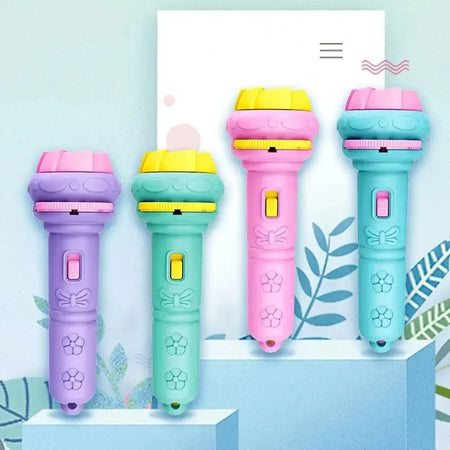 Cartoon Projection Flashlight with 80 Patterns – Creative Bedtime Story Projector for Kids