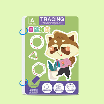 Montessori Tracing Workbook for Toddlers – Reusable Writing & Drawing Practice Book