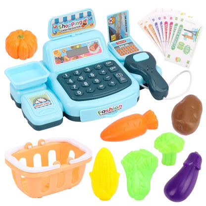 Montessori Supermarket Cash Register Toy with Lights & Sounds – Interactive Pretend Play for Kids