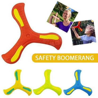 Soft Three-Leaf Boomerang – Safe Outdoor Flying Disc Toy for Kids and Families