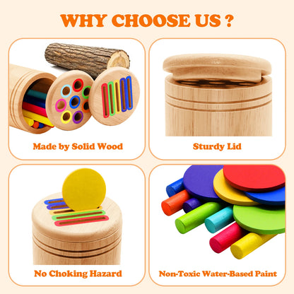 Wooden Montessori Colour Sorting & Balance Toy for Kids – Fine Motor Skills & Early Maths Learning