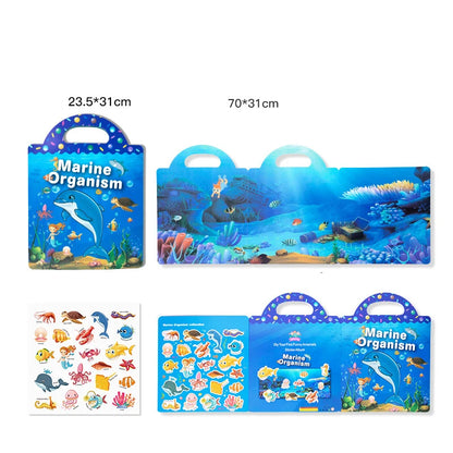 Reusable Montessori Sticker Book for Toddlers Educational DIY Puzzle Toy for Age 2-4