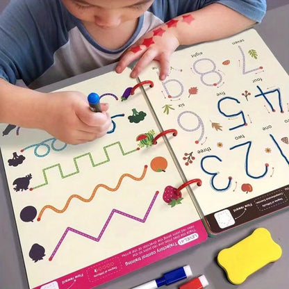 Montessori Tracing Workbook for Toddlers – Reusable Writing & Drawing Practice Book