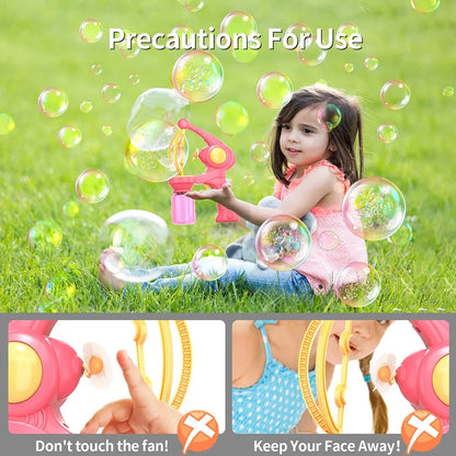 Electric Bubble Machine Gun – Automatic Soap Blower Toy for Kids Outdoor Party Fun
