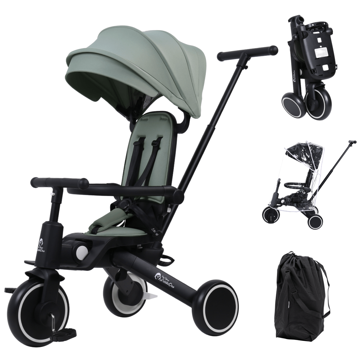Foryourlittleone Xplor Plus 6-in-1 Foldable Trike – Green (10m–5y) Trikes