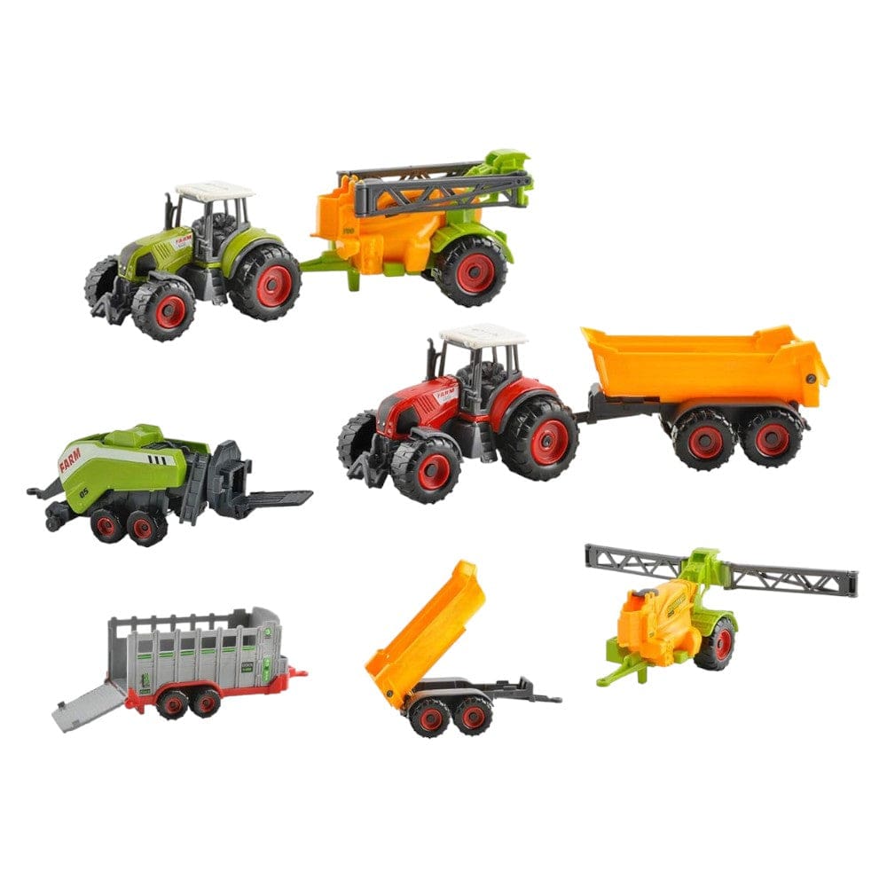 Joyfulbabygoods Agricultural Vehicles Farm Toy Set 6 Agricultural Vehicles, Trailers & Equipment for Kids