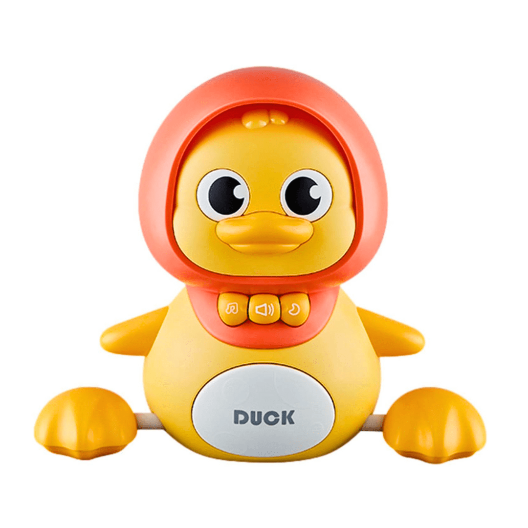 Joyfulbabygoods Crawling Toy Duck Mom Crawling Duck Toy Music, LED Night Light, Sounds - Magnetic Ducklings
