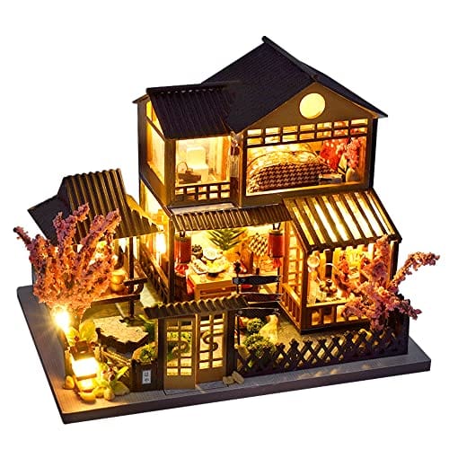 Joyfulbabygoods Doll house Magical House DIY Miniature Dollhouse Kit with LED Lights, Dust Cover, and Music