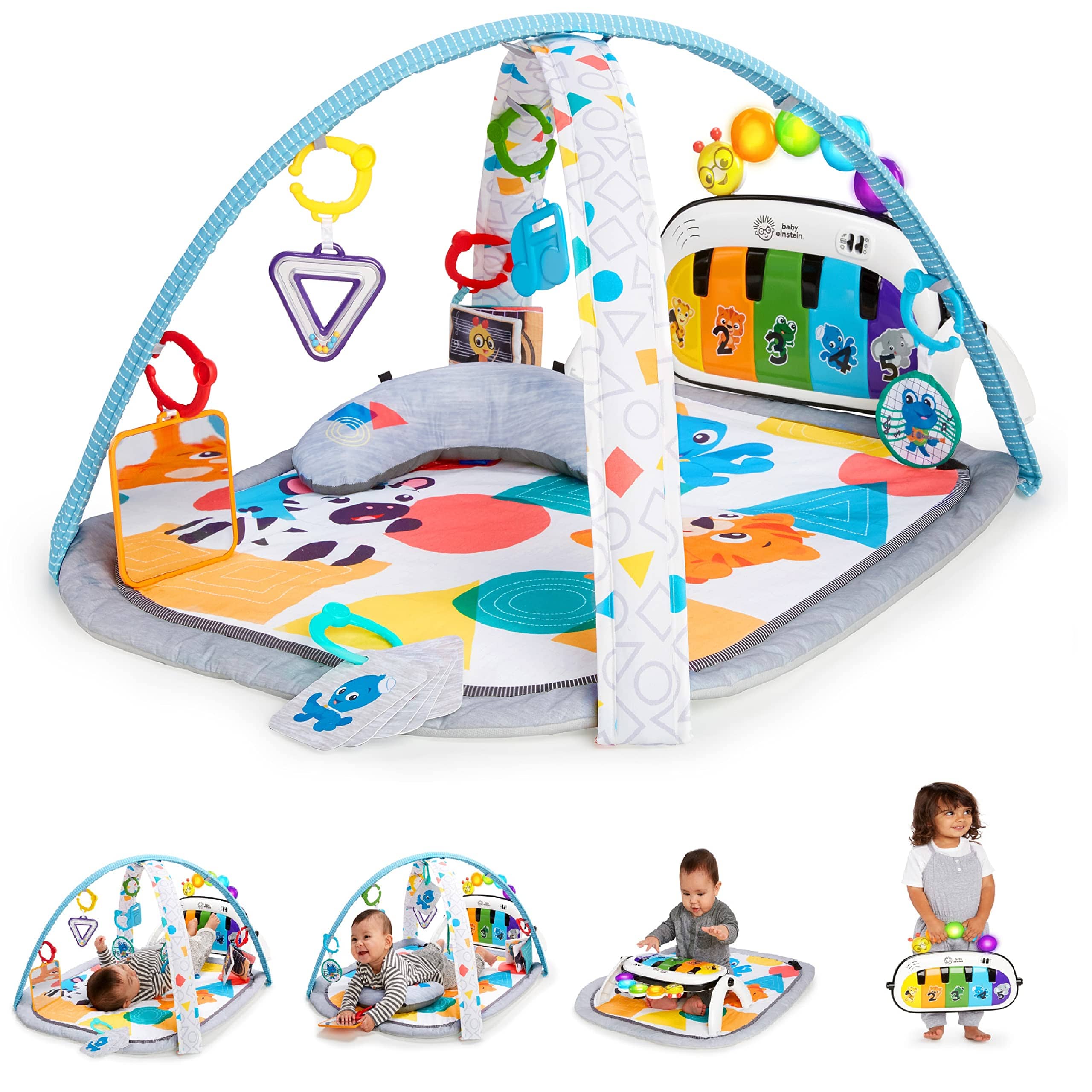 Joyfulbabygoods Gym with Piano 4-in-1 Baby Gym with Piano, 7 Toys, Music and Light Play Mat