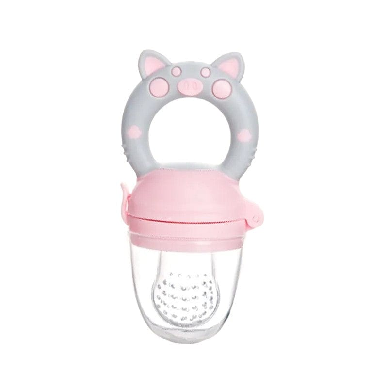 Joyfulbabygoods Pacifier Silicone Baby Fruit Feeder & Teether – Easy, Clean Self-Feeding (Pink)