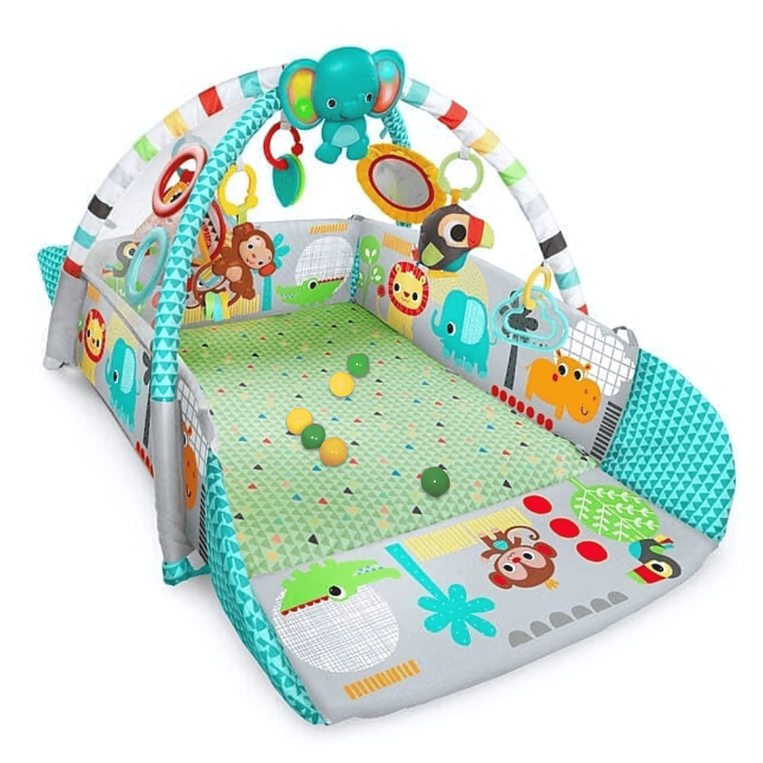 Joyfulbabygoods Play Mat Baby Fitness Frame with Crawling Mat, Learning Play Gym with Soft Toys