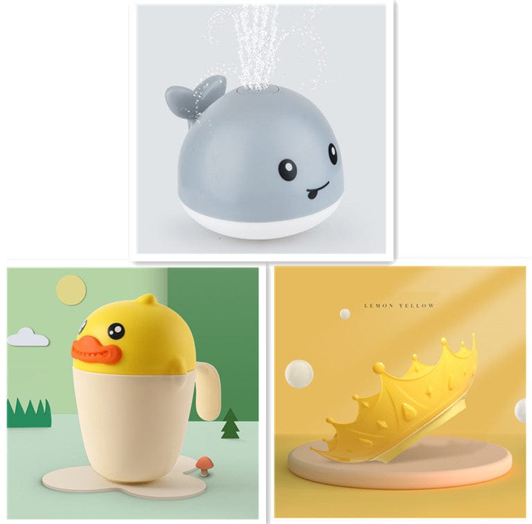 Kidlova 4-Player Dice Game 13set New Baby Bathroom Bath Electric Induction Whale Spray Small Toy