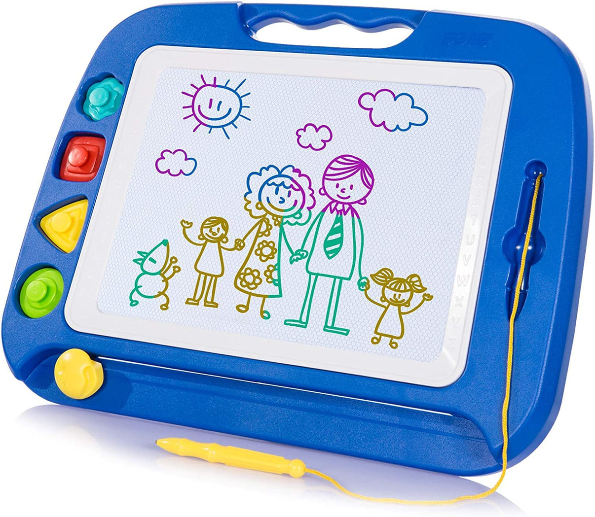 Large Magnetic Drawing Board with Colour Zones and Stamps for Toddlers Magnetic Drawing Board