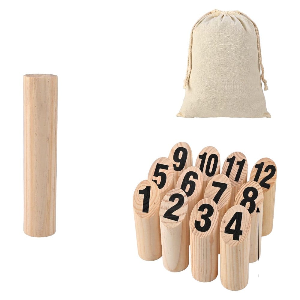 Joyfulbabygoods outdoor games S Wooden Numbered Kubb Set with Carry Bag for Outdoor Play